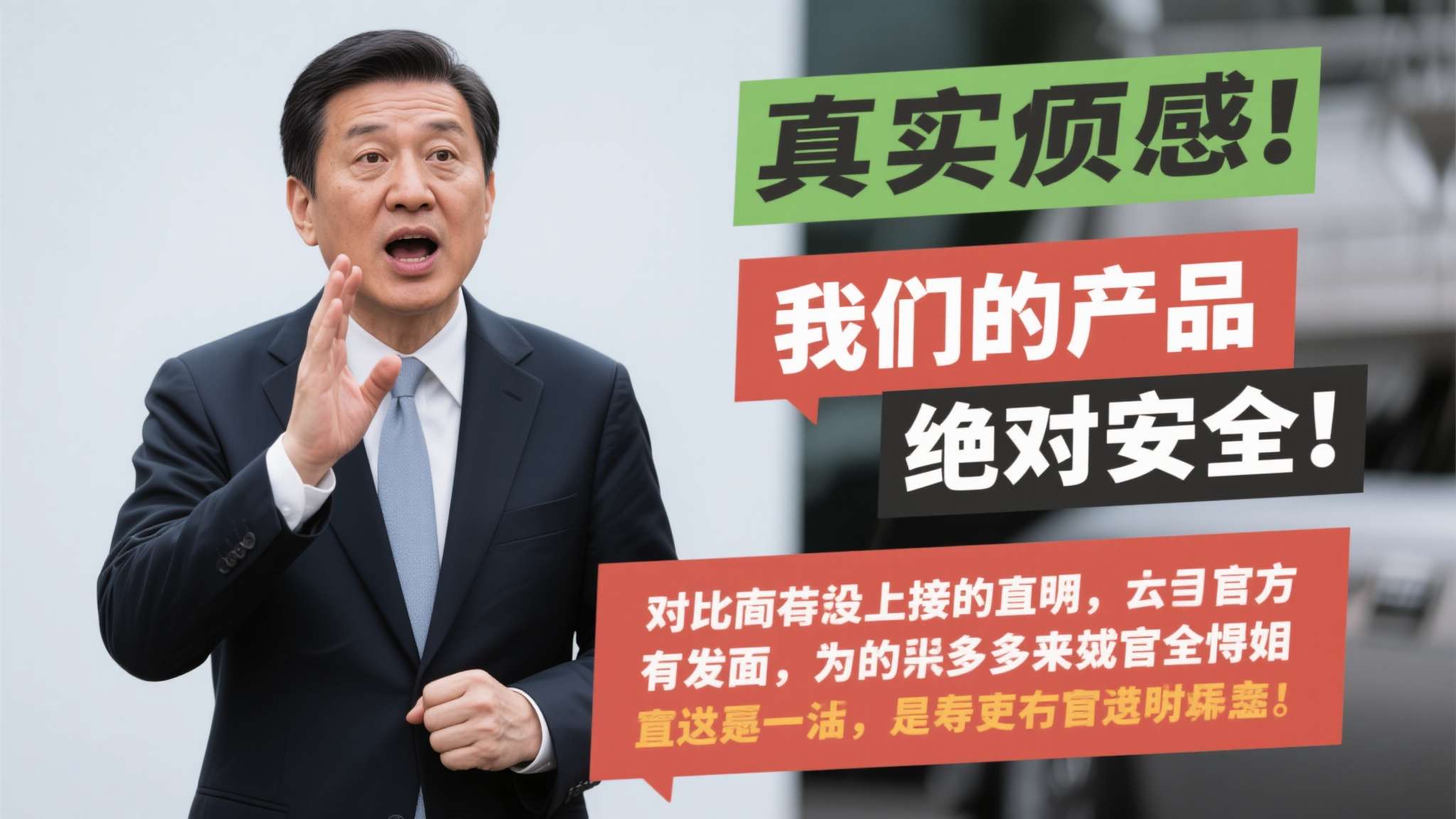 相比之下，若他选择直接喊话"我们的产品绝对安全"，反而可能引发更多反效果。 真实